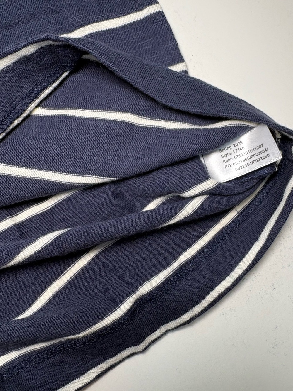 Marine Layer Vintage Slub Crop Tee Navy and White Striped - Picture 5 of 6